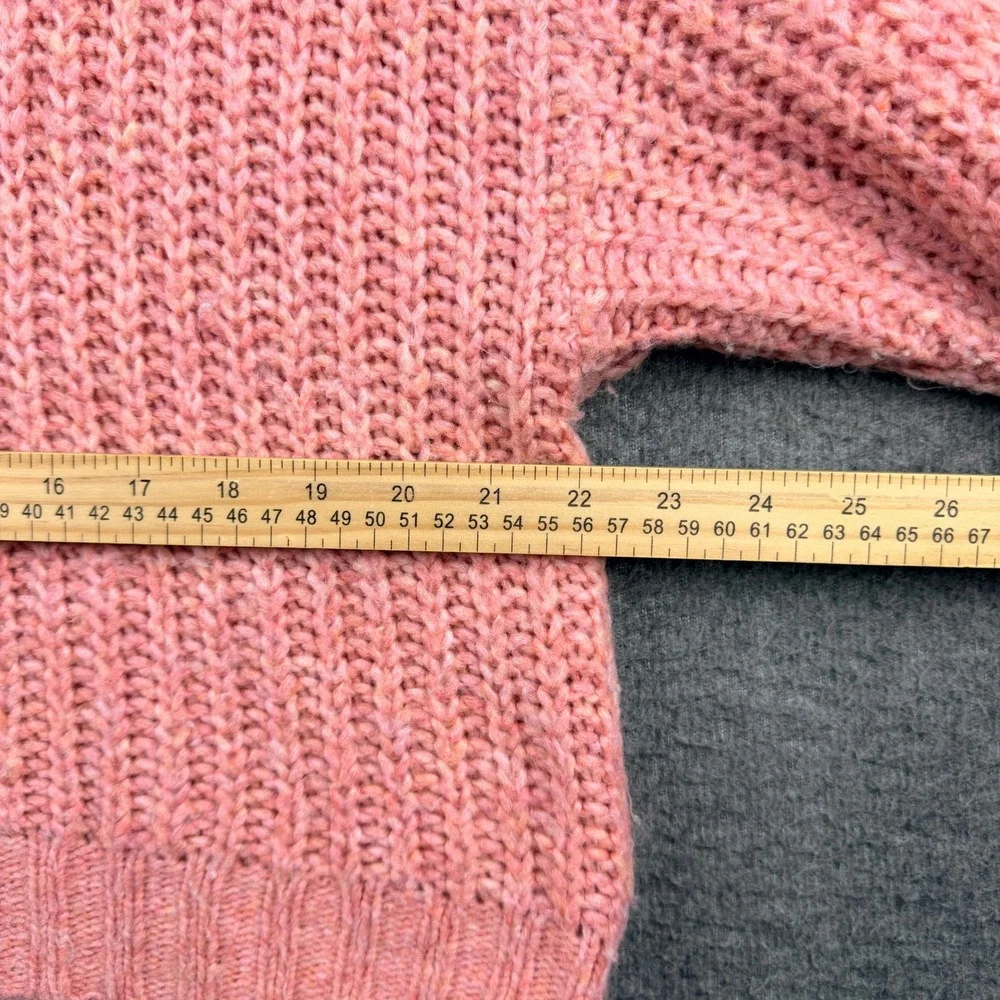 American Eagle Sweater Women's Small Pink‎ Chunky Ribbed Knit Crewneck Pullover